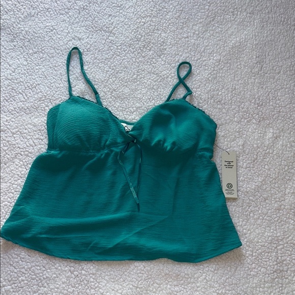 No Boundaries Teal Camisole with Bow - Picture 1 of 7